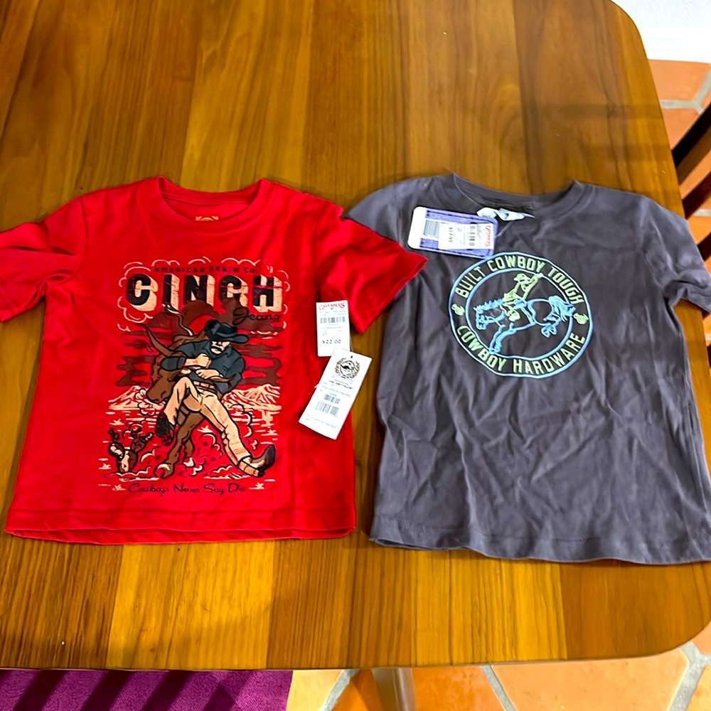 NWT boys 2t/3t western t shirt bundle- cinch and cowboy hardware brands